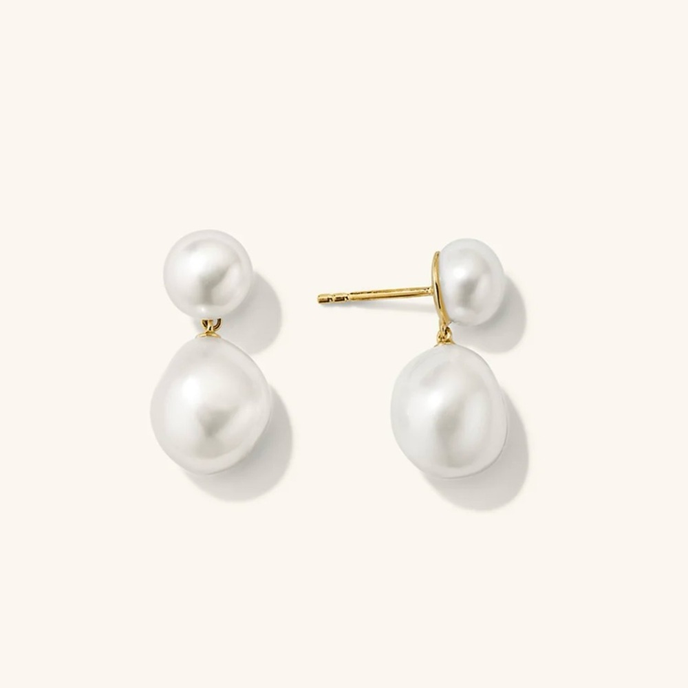 Mejuri Bold Pearl Drop Earrings